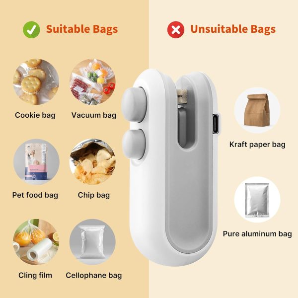 2-in-1 USB Bag Sealer & Cutter β Rechargeable