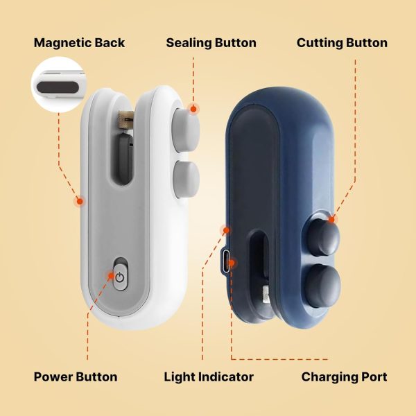 2-in-1 USB Bag Sealer & Cutter β Rechargeable