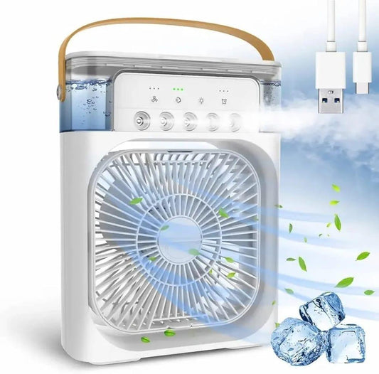 10-Inch Cooling Fan with Humidifier & LED Light