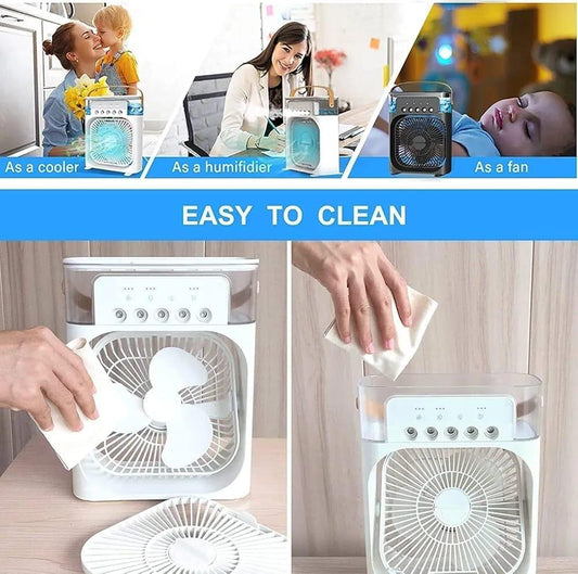 10-Inch Cooling Fan with Humidifier & LED Light